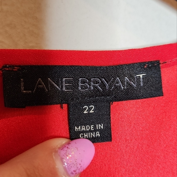 Lane Bryant Heart Lace Crochet Sleeveless Red Top Women's Plus Size 22 - Picture 6 of 14